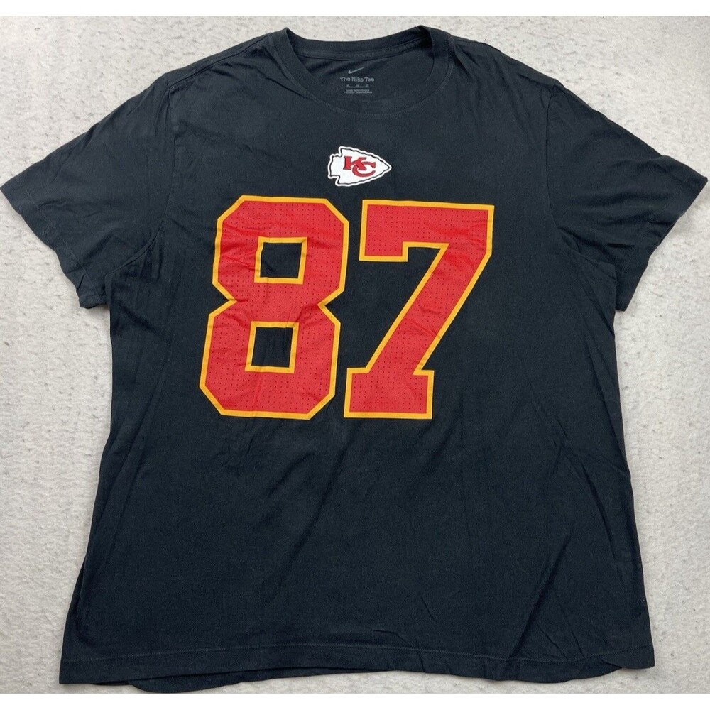 Nike Kansas City Chiefs Unisex XL Travis Kelce #87 Black Short Sleeve T-Shirt